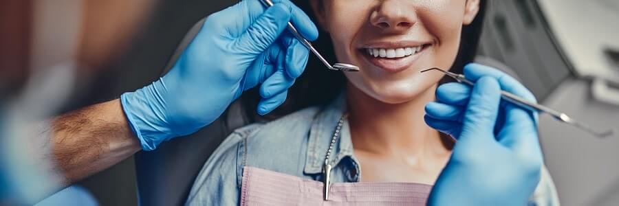 Patient receiving preventive dental services