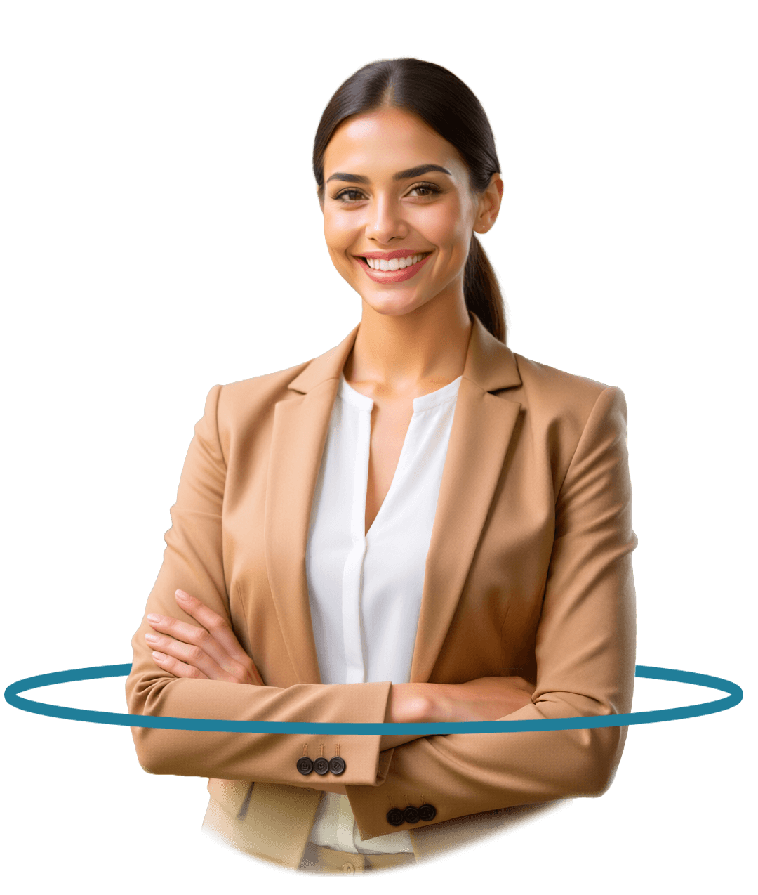 woman smiling with arms crossed